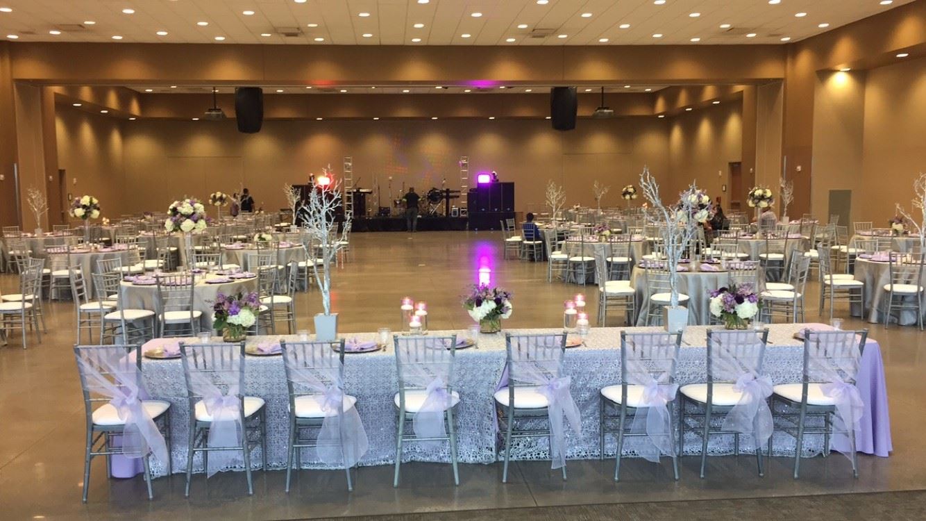Head table overlooking the dance floor